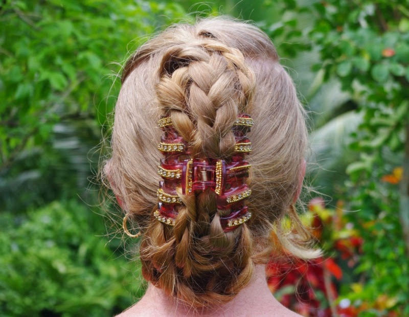Braids Hairstyles for Super Long Hair Banana clip style braids